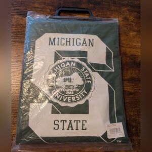 Vintage Michigan State University Green and White Poncho NWOT